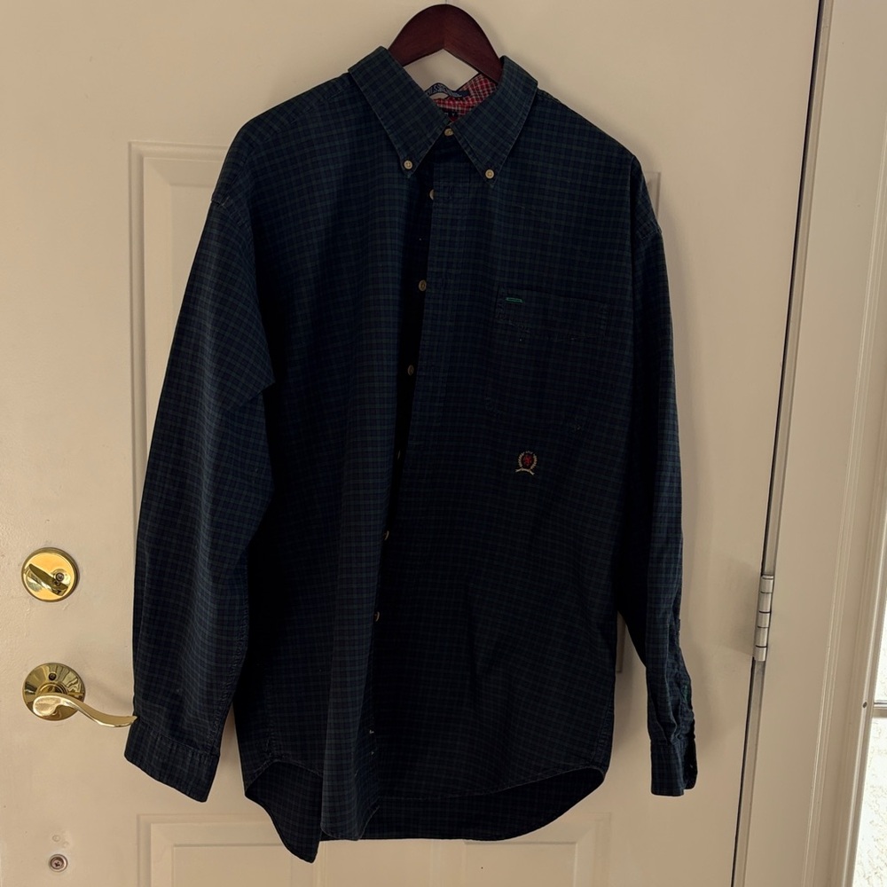 Tommy Hilfiger Dark Blue Plaid Casual Shirt